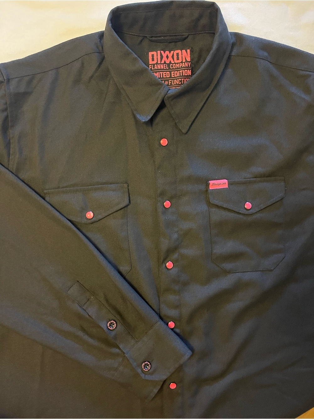 Dixxon Limited Edition Black Shirt Pink Details Snap Buttons XL Cancer Awareness